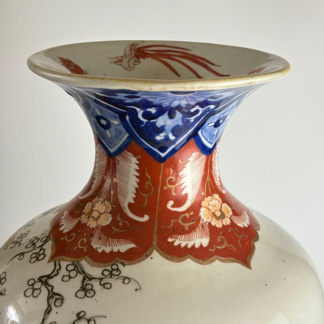 伊万里 色絵 金彩 染付 高さ約56cm 花瓶 花生 飾壷 飾瓶