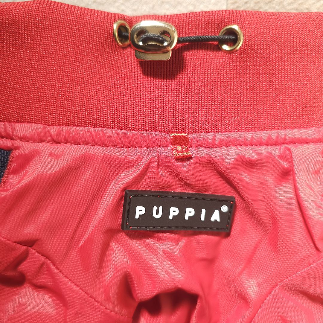 Puppia 犬 服 ハーネス一体型 オールインワンコート 背開き M 防寒着