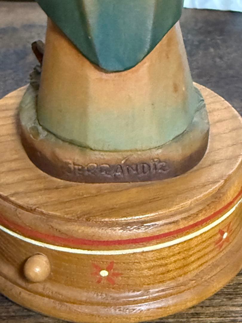 ANRI 木彫り ペア　オルゴール Reuge社製ムーブメント付 イタリア製