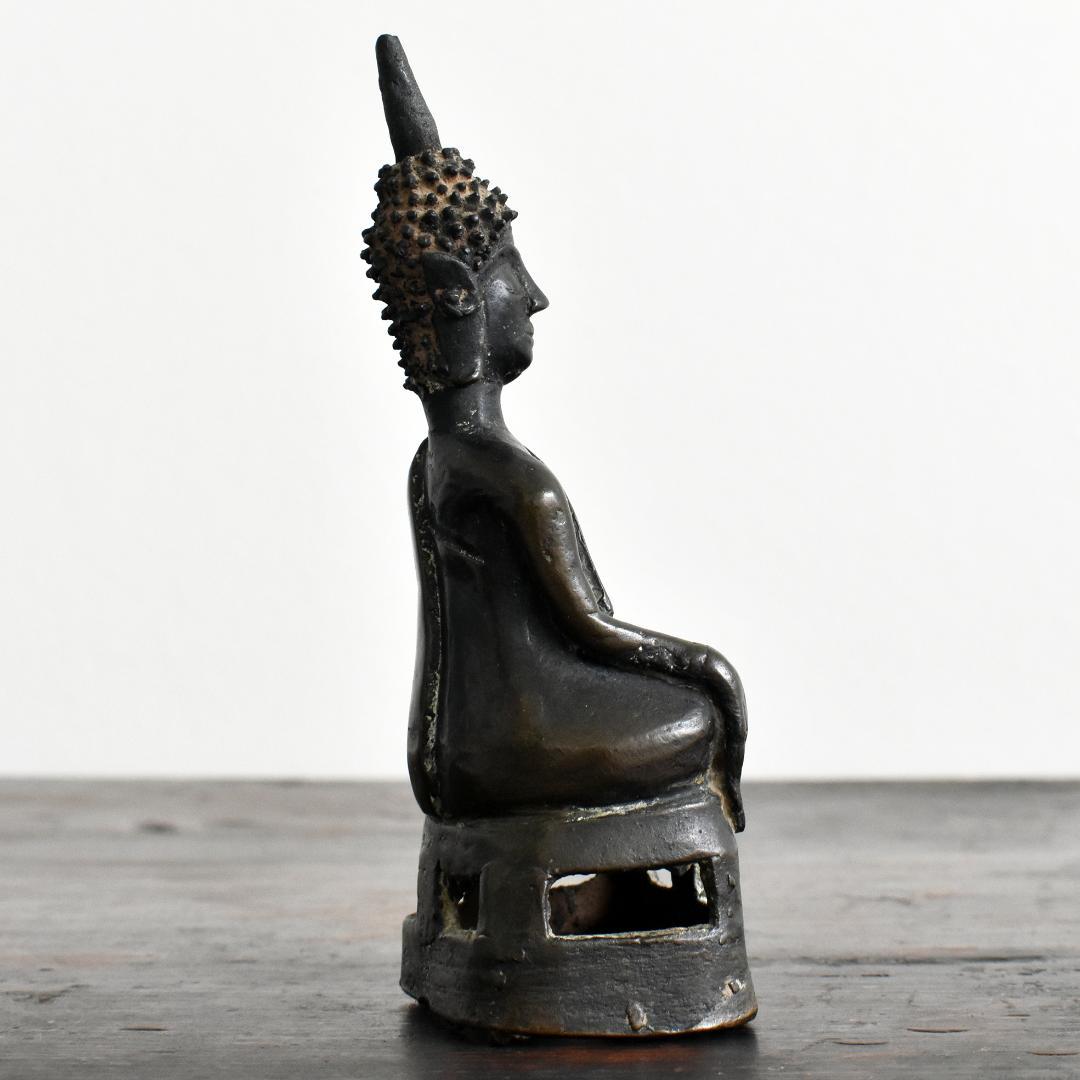 東南アジア ラオス18世紀頃 ランサーン王朝期 青銅仏像 /金銅仏 ブッダ 古銅