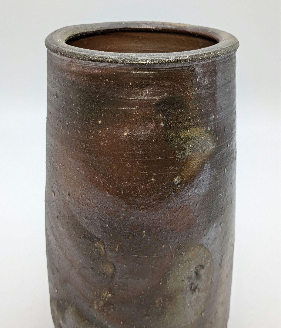 西川政美 備前焼 花入 政彦識箱 花器 花瓶 フラワーベース 華道具 花生 置物