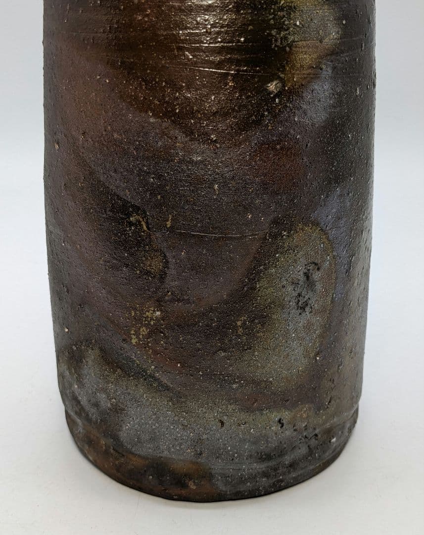 西川政美 備前焼 花入 政彦識箱 花器 花瓶 フラワーベース 華道具 花生 置物