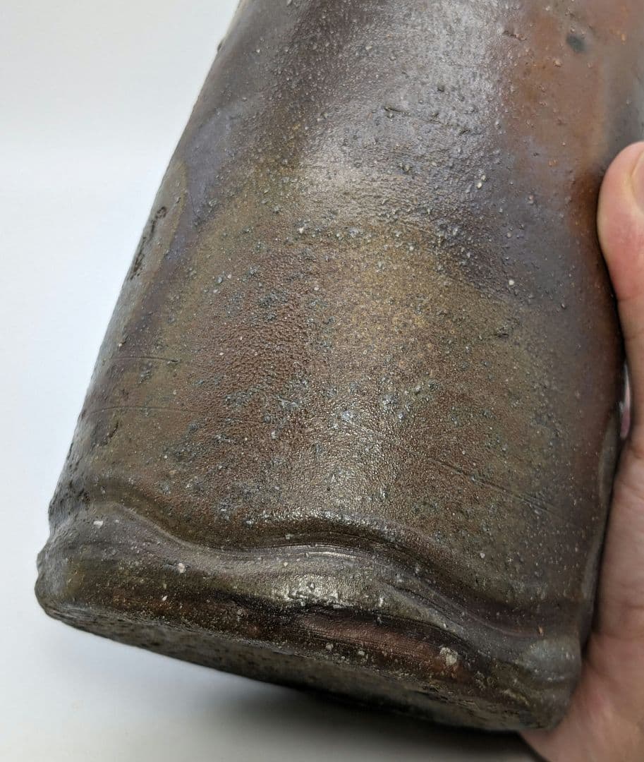 西川政美 備前焼 花入 政彦識箱 花器 花瓶 フラワーベース 華道具 花生 置物