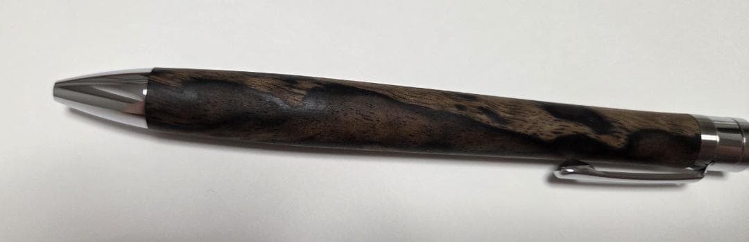 【美品】工房楔 木軸ボールペン ルーチェペン（黒柿）