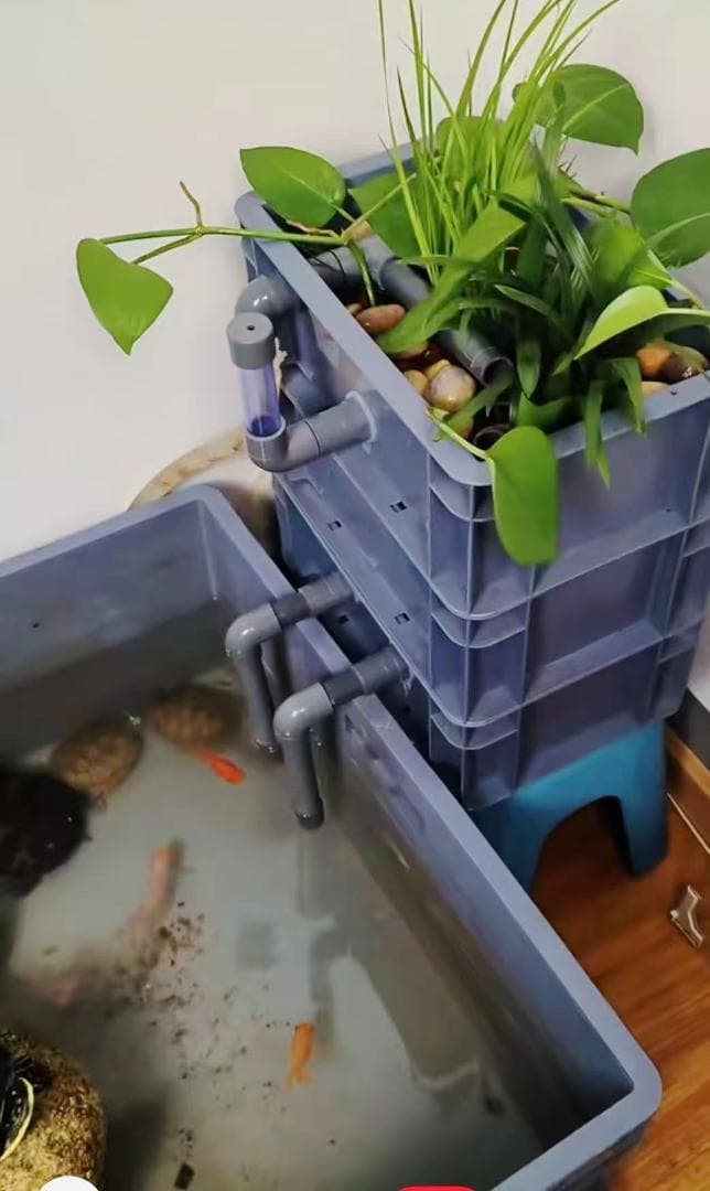 お任せ濾過材2段付き 池水槽用万能フィルター 最強濾過槽　外部式飼育濾過器装置