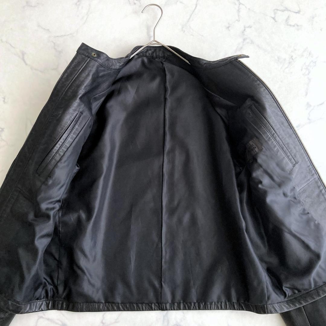 【極美品】コムサデモードメン　レザーライダースジャケット パッチワーク
