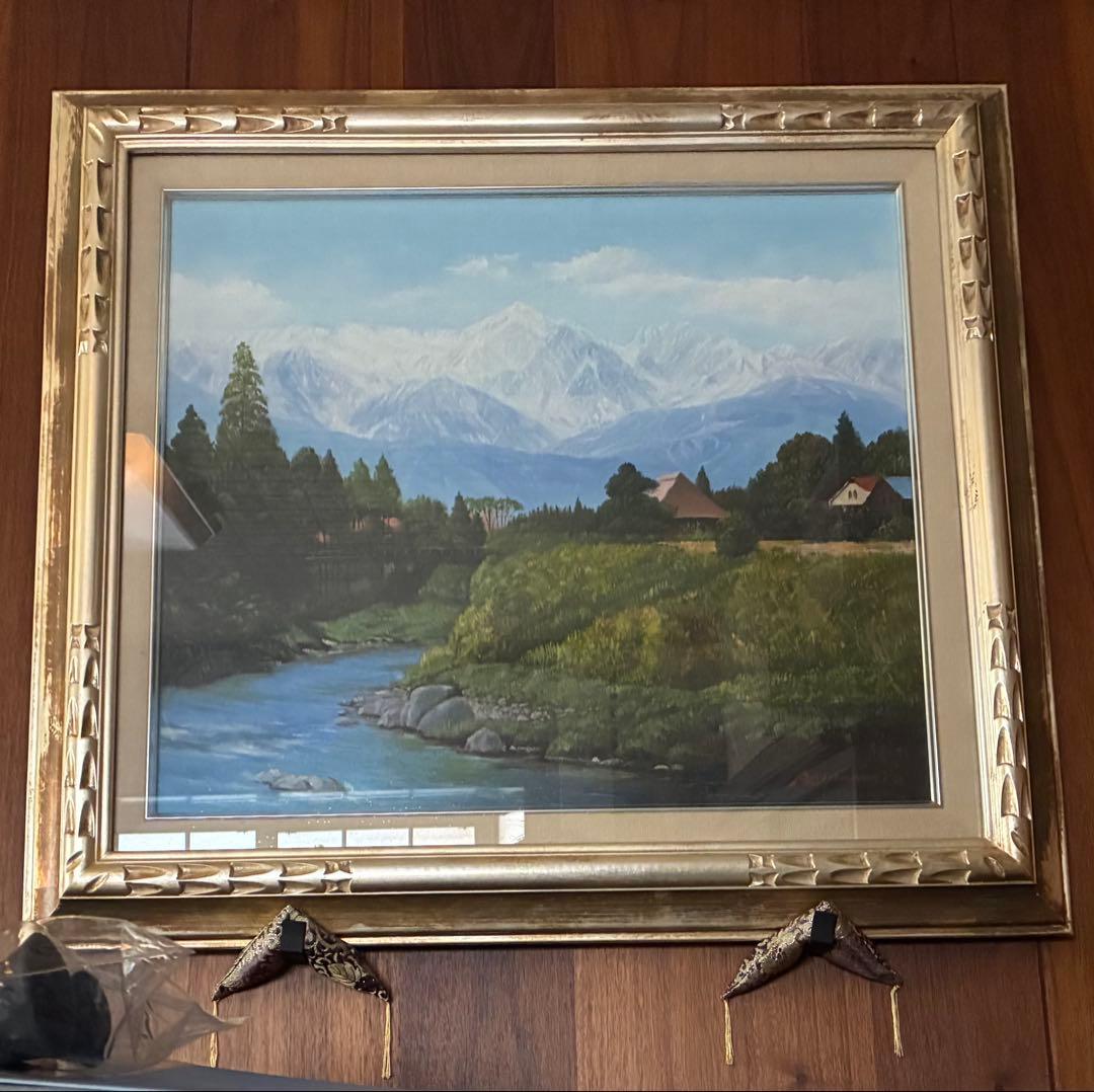 金色装飾フレーム 油彩画 自然風景