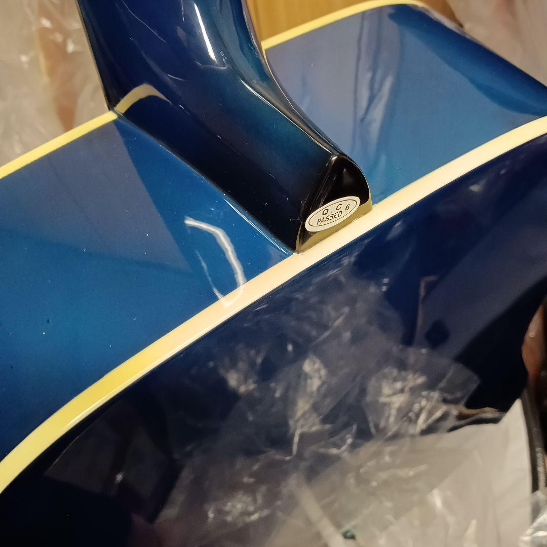 新品弦 軽量 初心者 ビギナー向け アコースティックギター ブルー 青