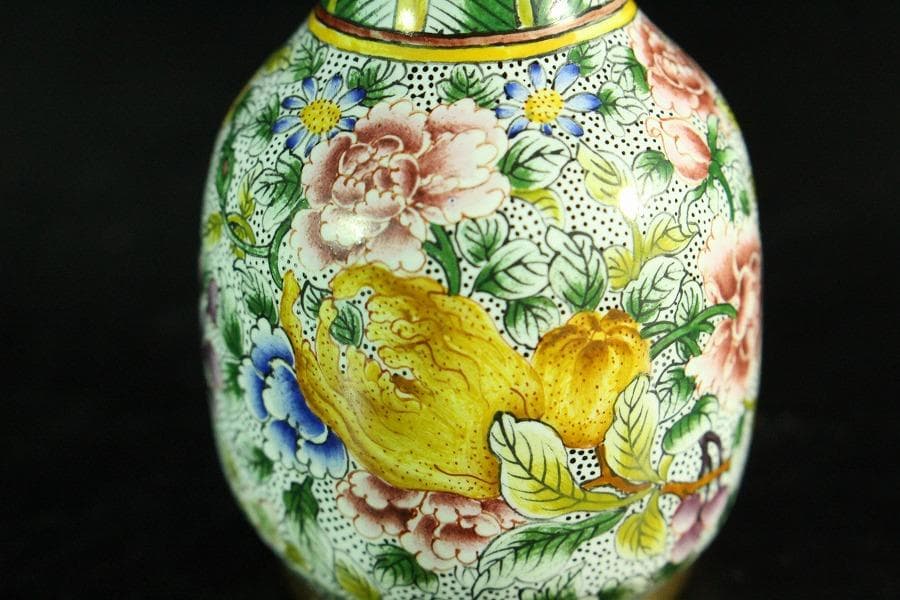 中国美術 琺瑯彩 香炉 箸筒 香合 三揃(K-A831)