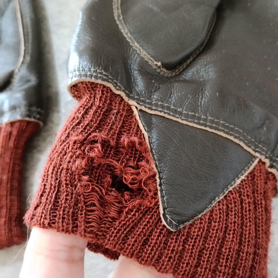 A-10グローブ 赤リブ おそらくリアルマッコイズ 使用感あり