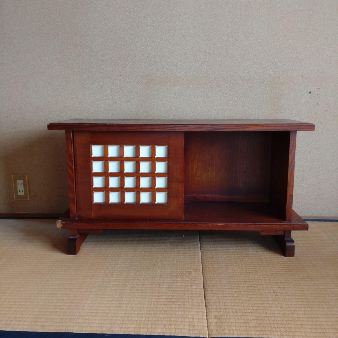 ニチハン 木製和風キャビネット 昭和レトロ 茶室 茶箪笥 民芸家具 茶道具