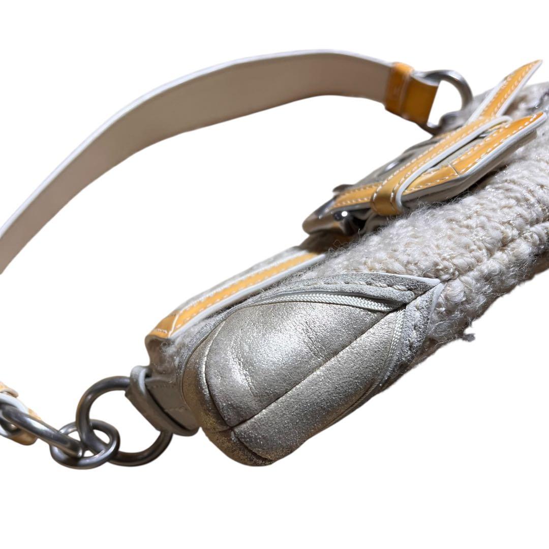 レア　COACH ツイード　スパンコール　フラワー　ワンショルダー10070