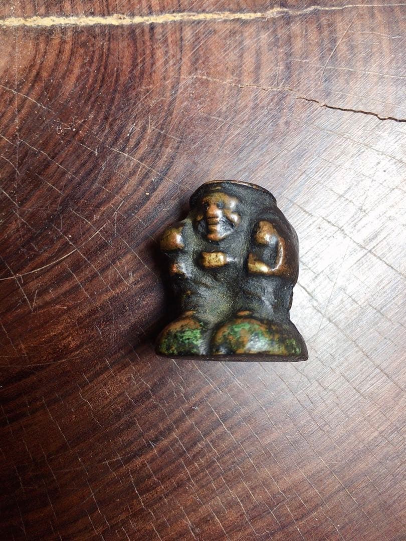 時代　古銅　大黒天　置物　高さ約2.5㎝　約47g 骨董 大黒天 置物 縁起物