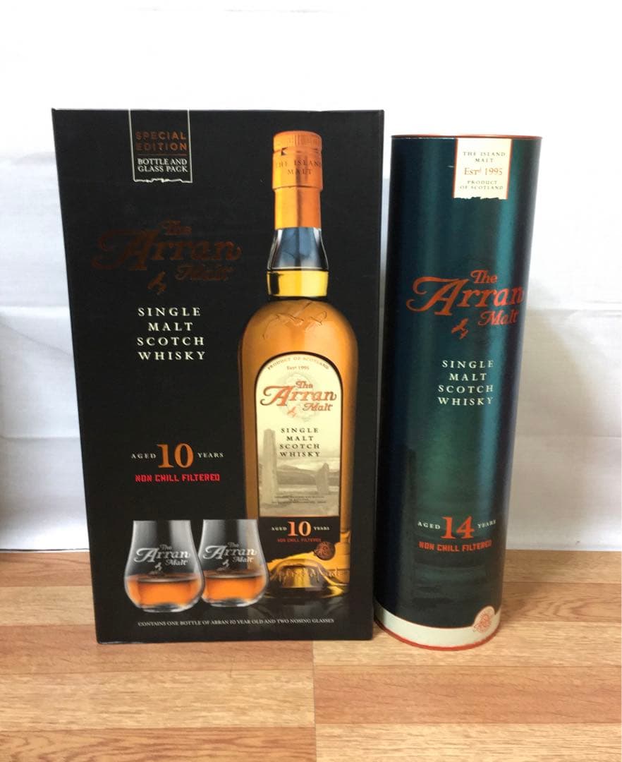 初期ボトル アラン10年 専用グラス付き&アラン14年 終売品 2本セット