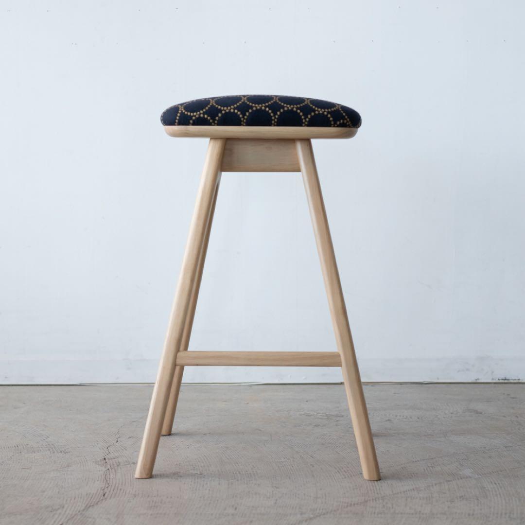 キッチンスツールNA H630＋ミナ ペルホネン　タンバリン　ネイビー