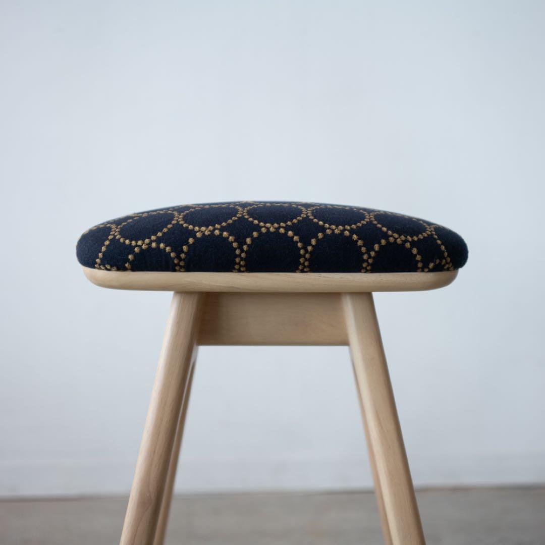 キッチンスツールNA H630＋ミナ ペルホネン　タンバリン　ネイビー