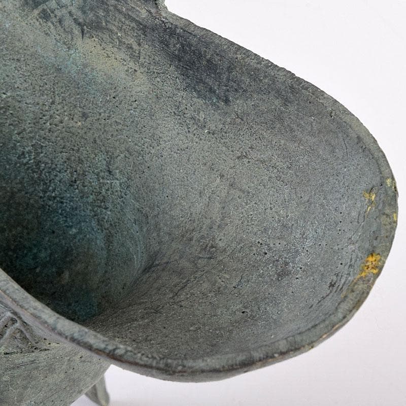 中国　古銅青銅　饕餮文爵　V　R8942