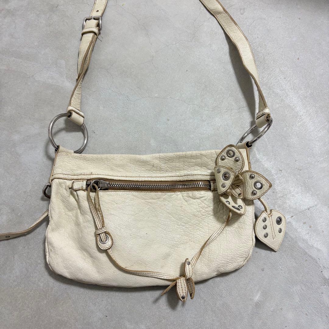バッグ 00s miumiu archive leather shoulder bag