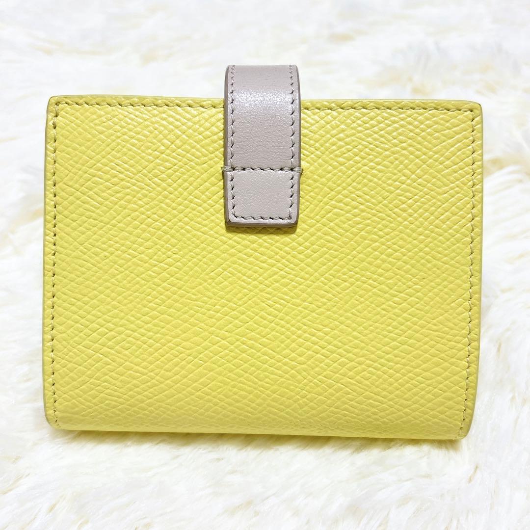 極美品✨️CELINE 二つ折り財布 イエロー スモールストラップウォレット
