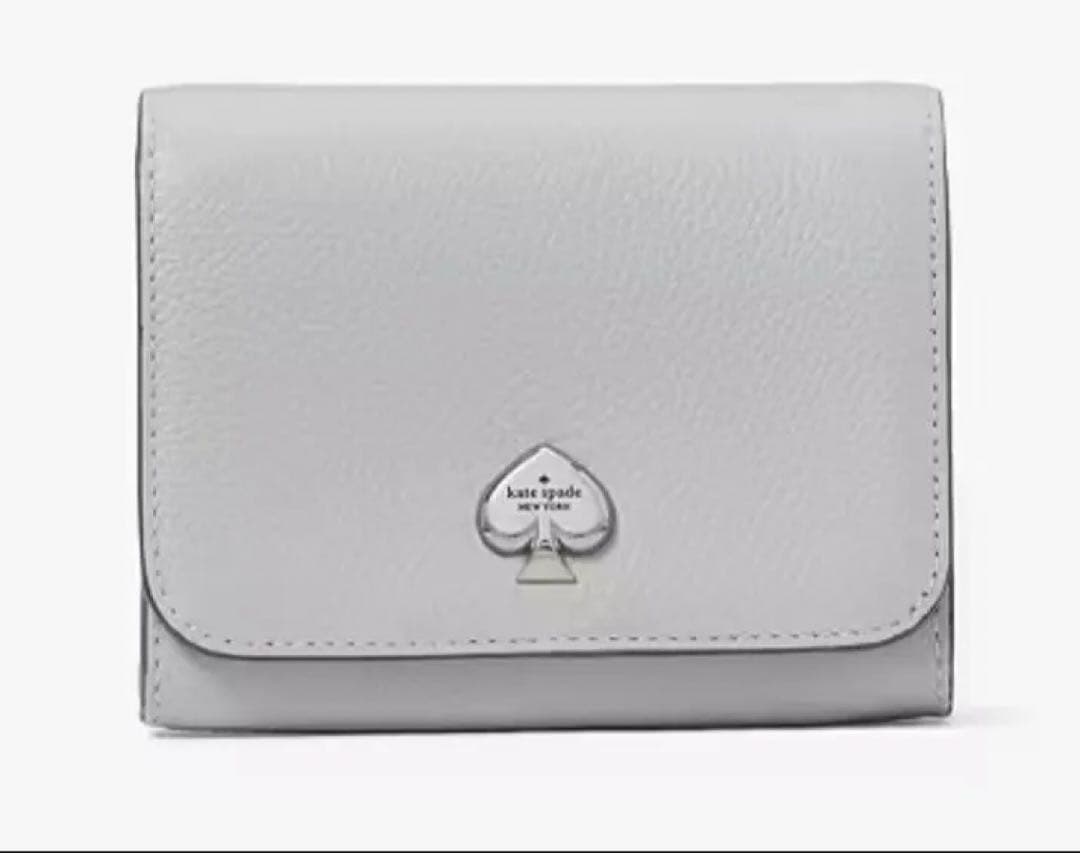 新品 ケイトスペード 二つ折り財布 ケイラスモールLジップウォレット グレー