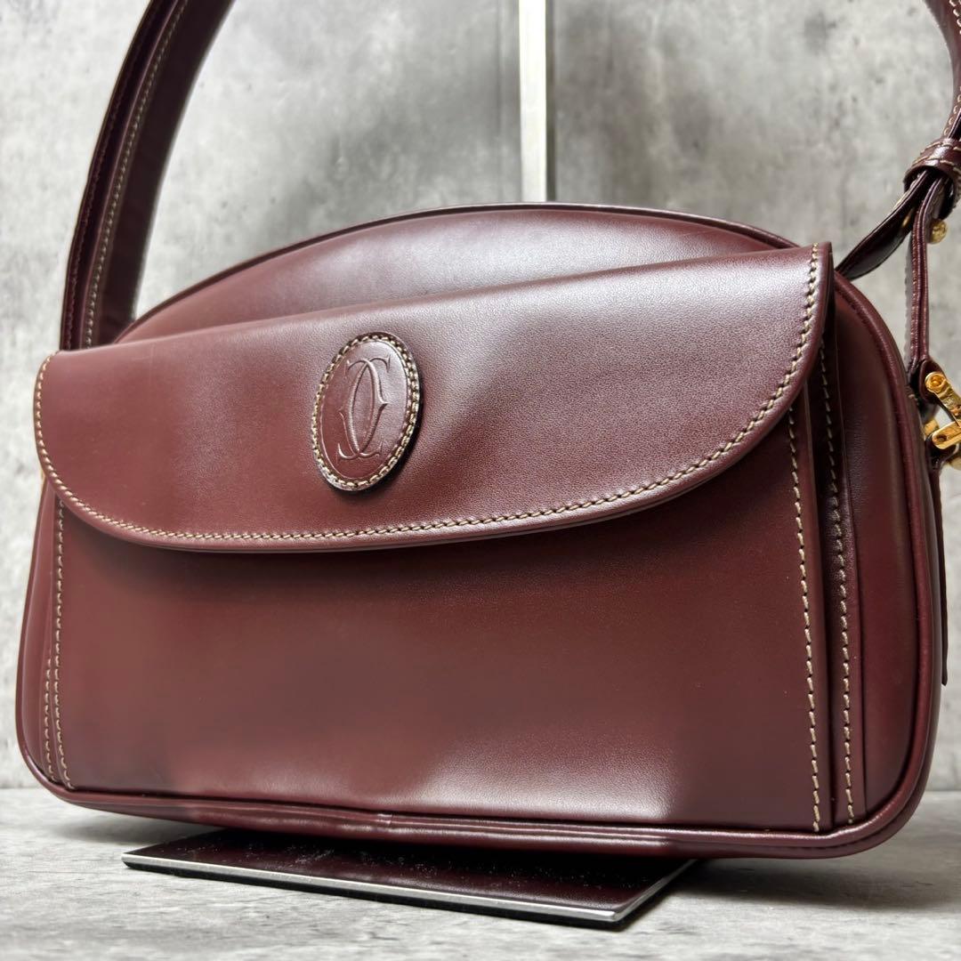 極美品 Cartier ワンショルダーバッグ 肩掛け 斜め掛け マストライン