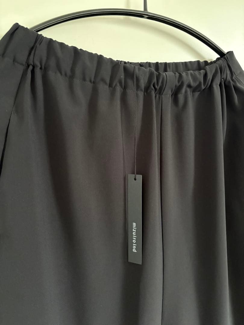 【美品】mizuiro ind ポリレーヨンイージーサルエルパンツ 2/ブラック