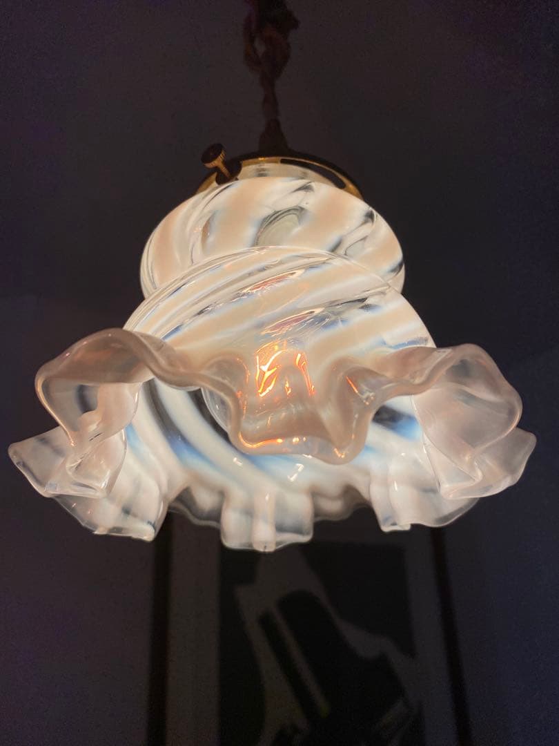 OLD FENTON フェントン　オパールセント　ガラスシェード　ペンダント