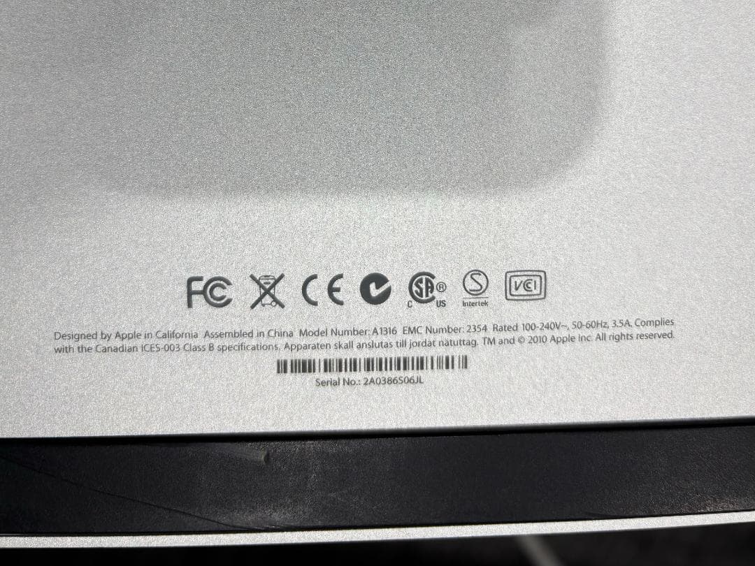 Apple LED Cinema Display 27インチモニター A1316