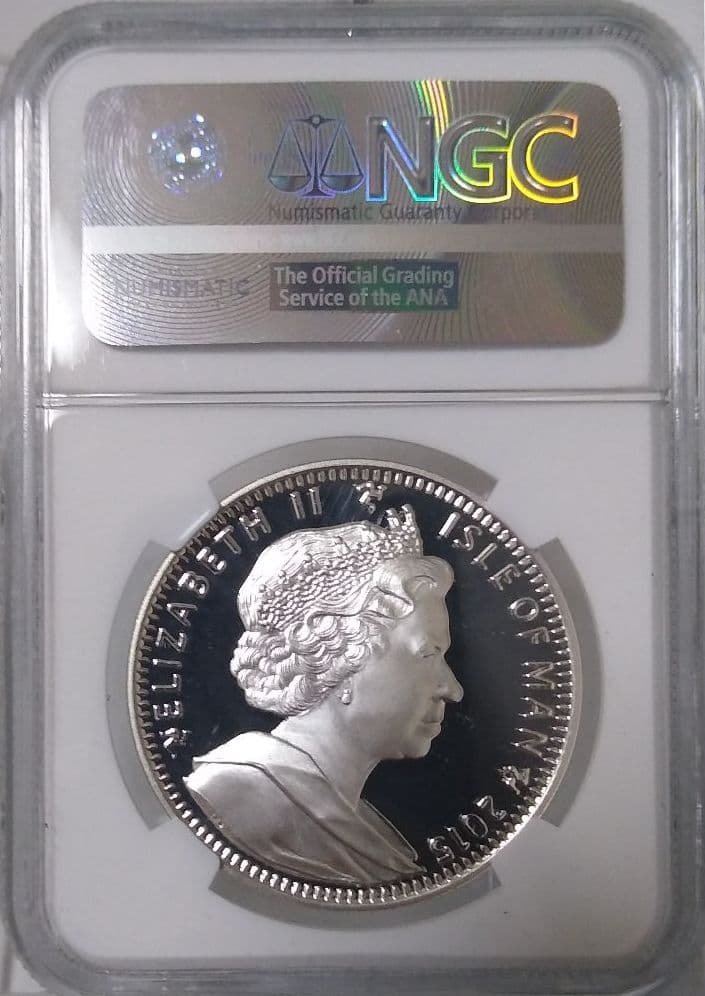 2015 マン島エリザベス女王在位最長記念プルーフ銀貨 NGC PF70UC②