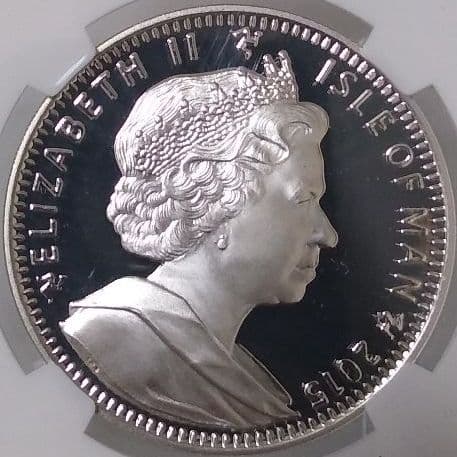 2015 マン島エリザベス女王在位最長記念プルーフ銀貨 NGC PF70UC②