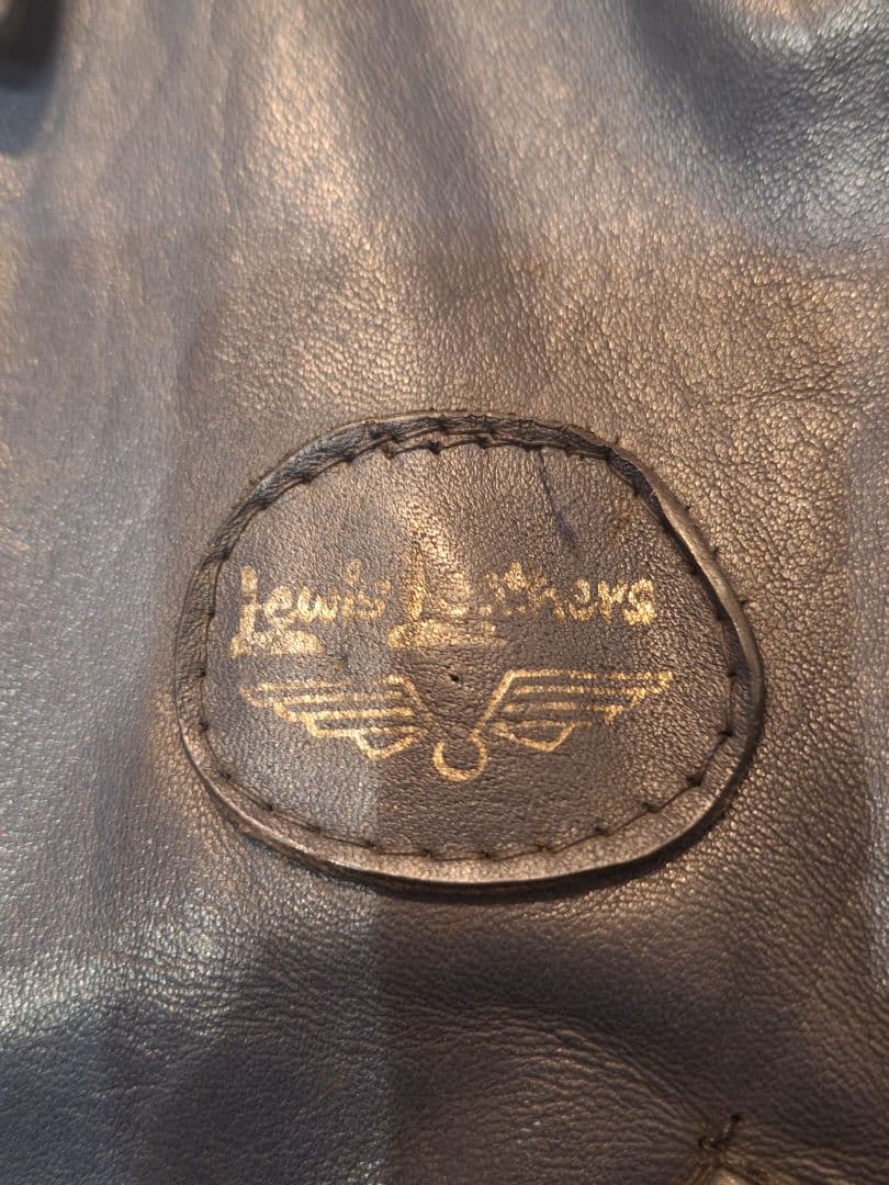 銀*花様 ルイスレザー ヨーロッパ ネイビー ダブル ビンテージ 70S ライダ