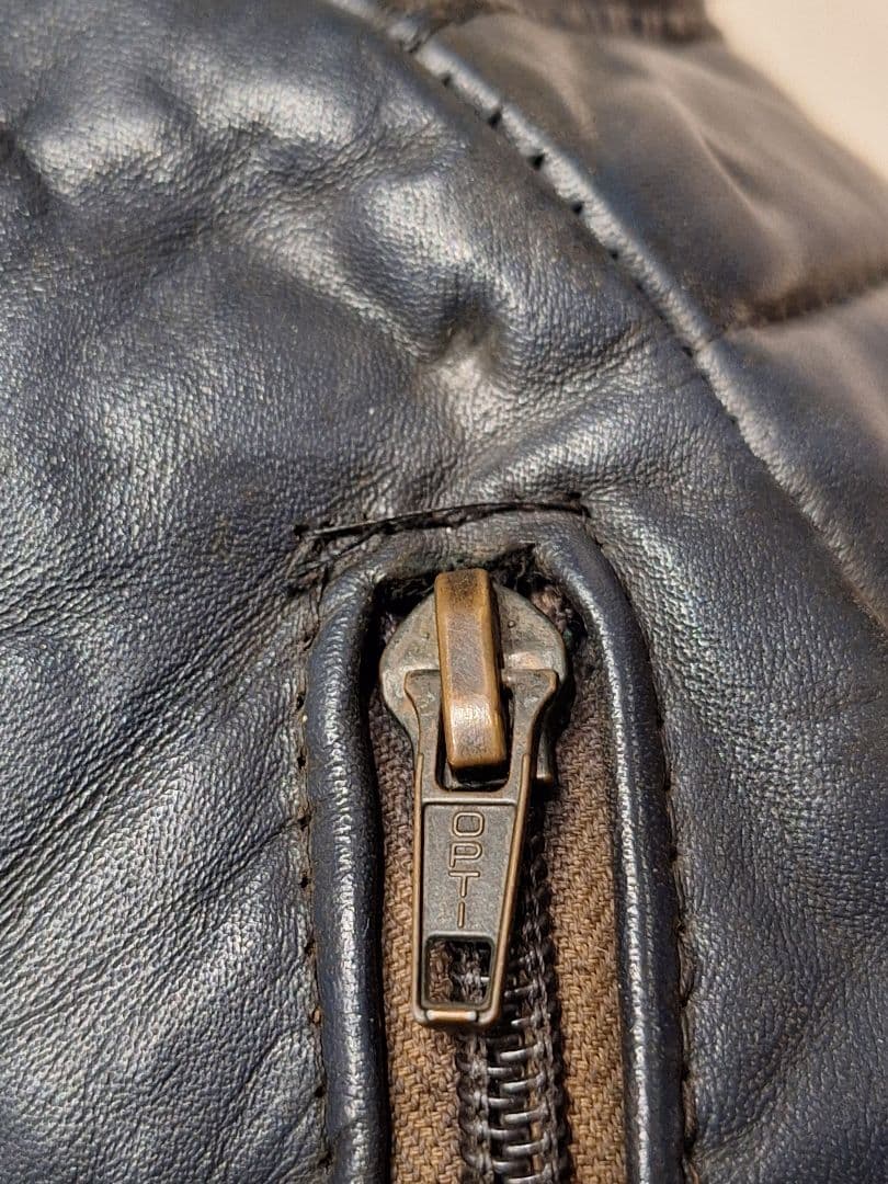 銀*花様 ルイスレザー ヨーロッパ ネイビー ダブル ビンテージ 70S ライダ