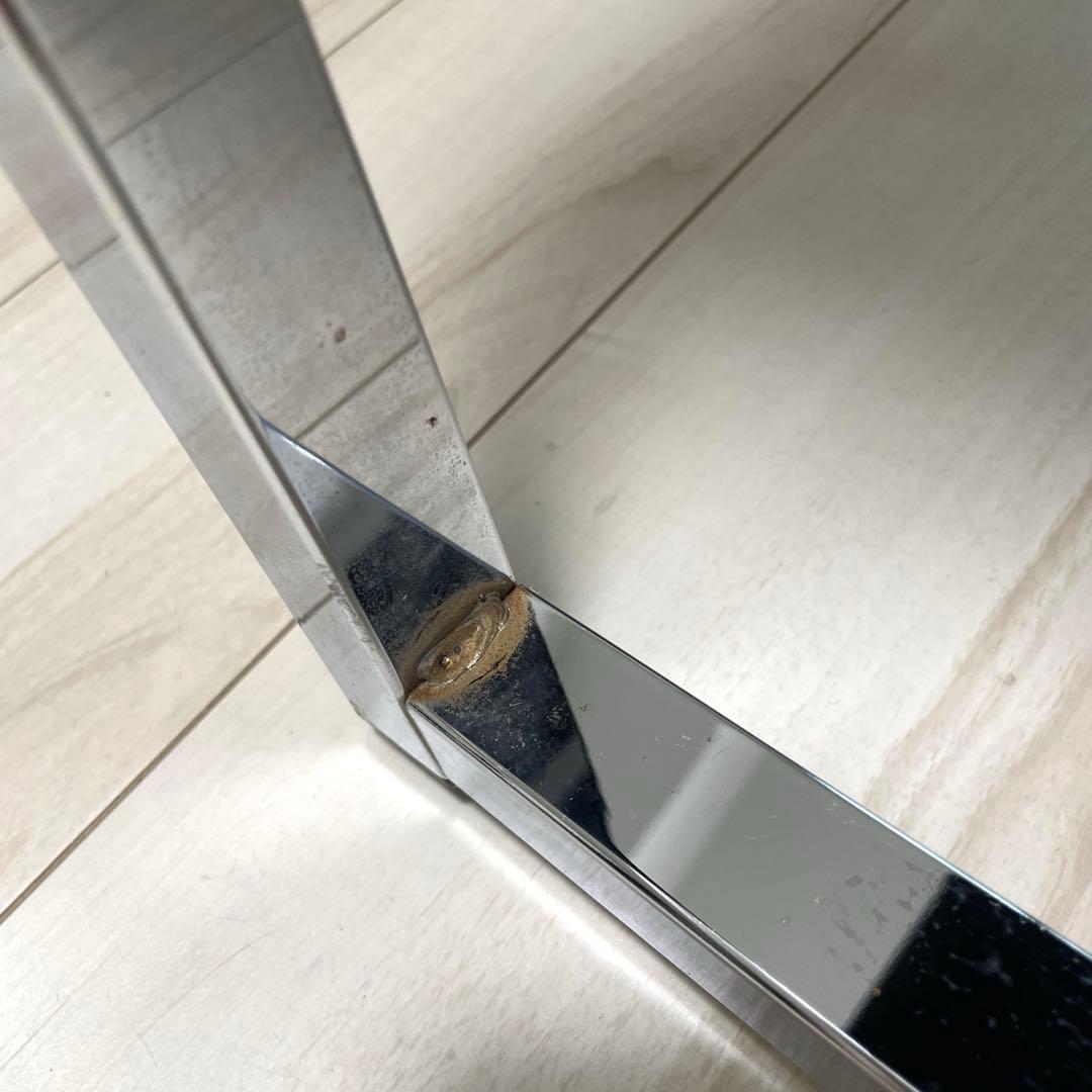 サンワダイレクト 鏡面デスク ブラック×シルバー テーブル 120×60×70