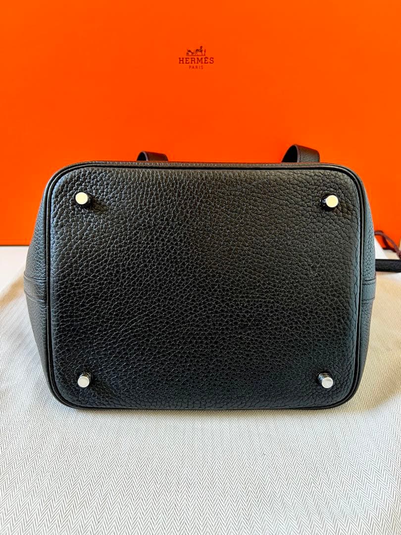 人気のブラック★エルメス ピコタンロックMM ノワール 黒 C刻印 おまけ付き