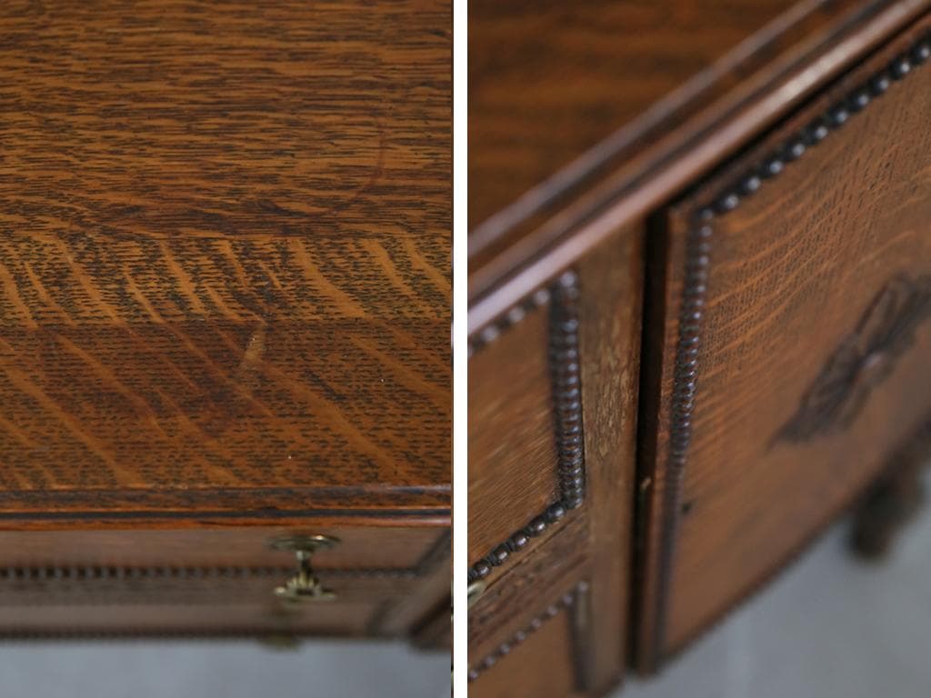 英国アンティーク木製サイドボード/キャビネット机テーブル/チェスト(91-149