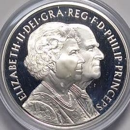 2007 ダイヤモンドウエディング プルーフ 5ポンド銀貨 ②