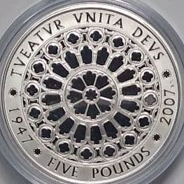 2007 ダイヤモンドウエディング プルーフ 5ポンド銀貨 ②