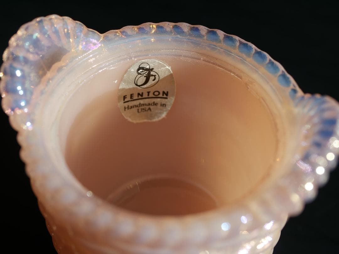 フェントン イリデセントグラス バードオンザネスト 蓋付き小物入れ