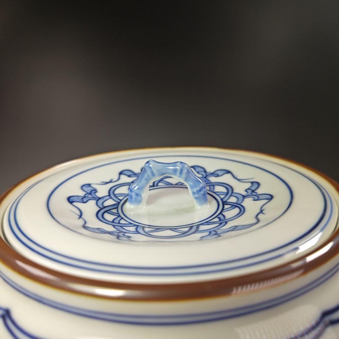 イ702 水指『中村春暁造』『染付桶側　水指　共箱』茶道具