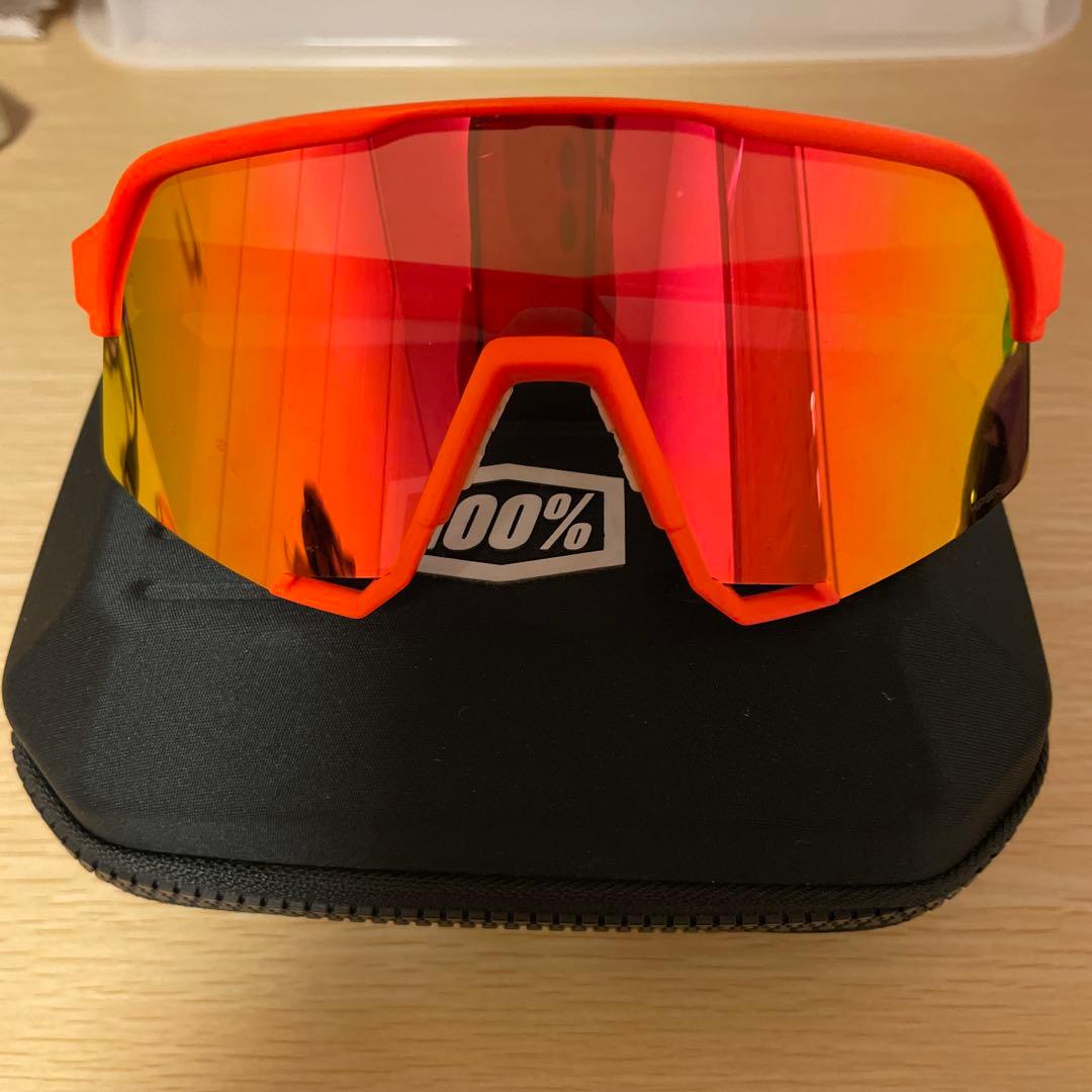 松竹梅100% スポーツサングラス オレンジ/レッド　S3