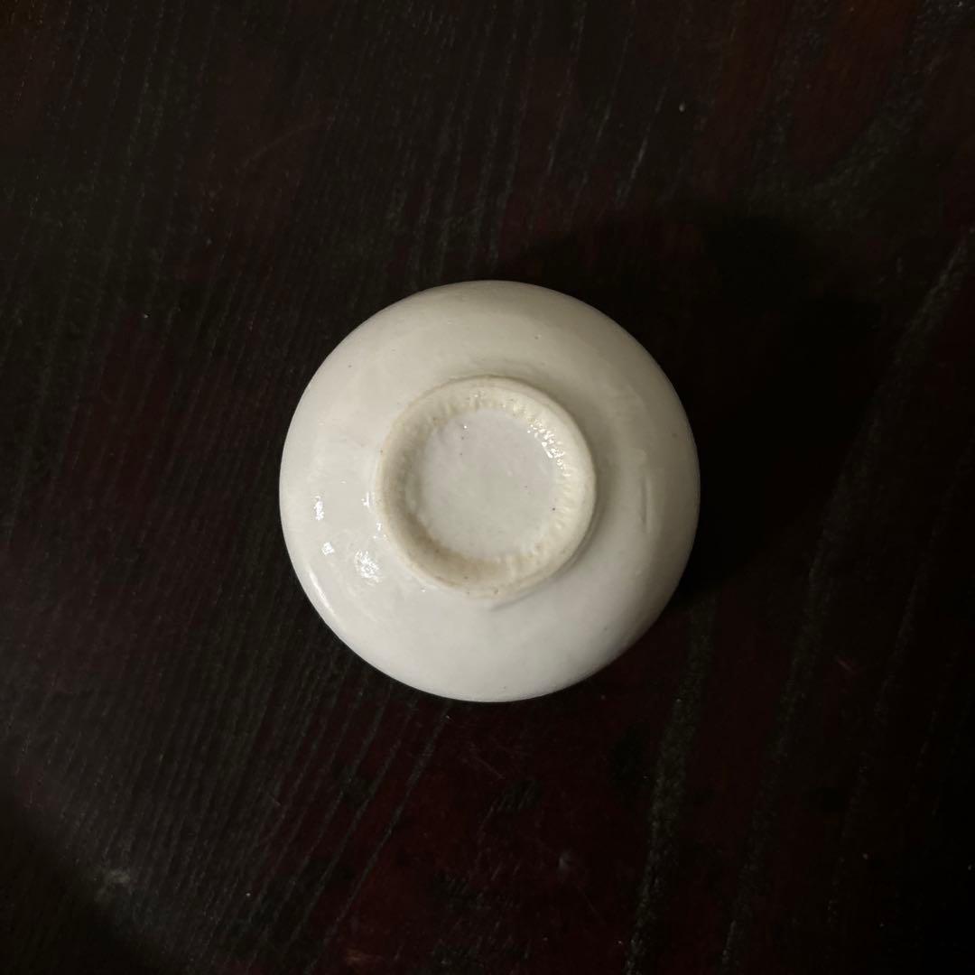 李朝　日帝時代　白磁ぐい呑み　筒盃　骨董　アンティーク　秦秀雄　白洲正子