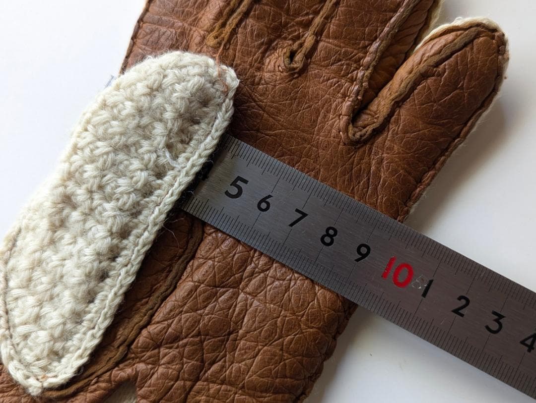 ペッカリーグローブ ヴィンテージ フランス製 ウール Mサイズ ベージュ