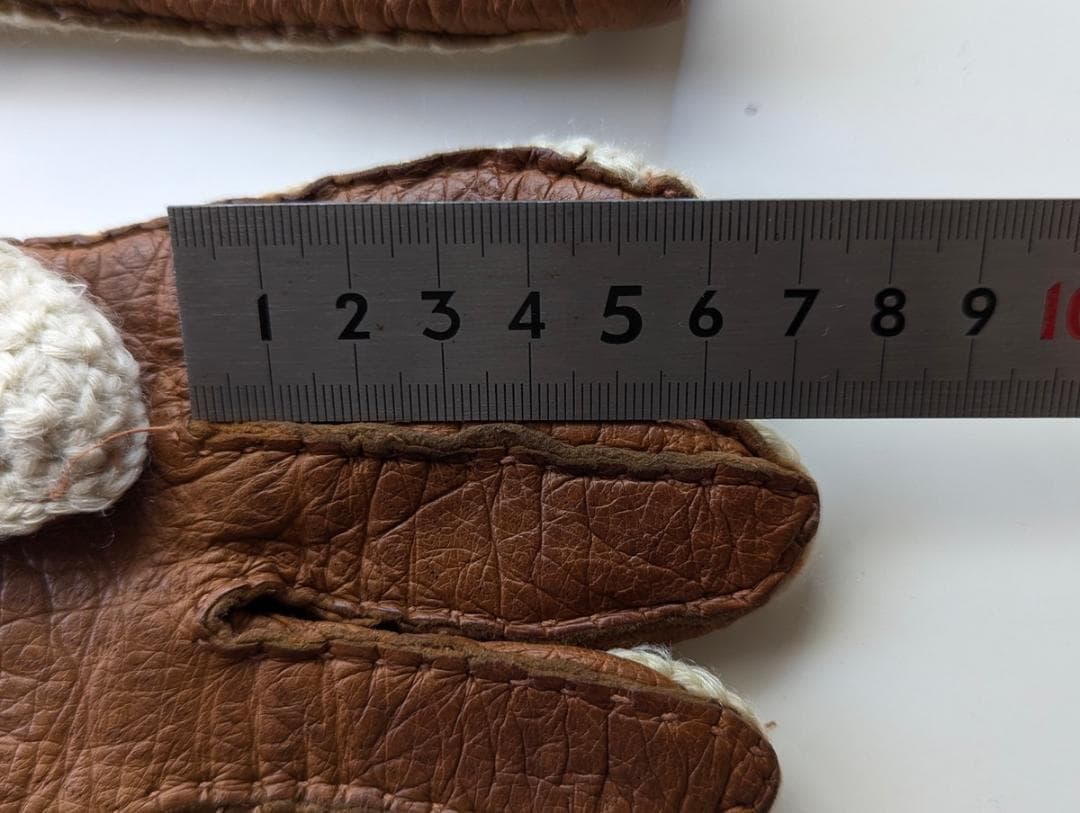 ペッカリーグローブ ヴィンテージ フランス製 ウール Mサイズ ベージュ