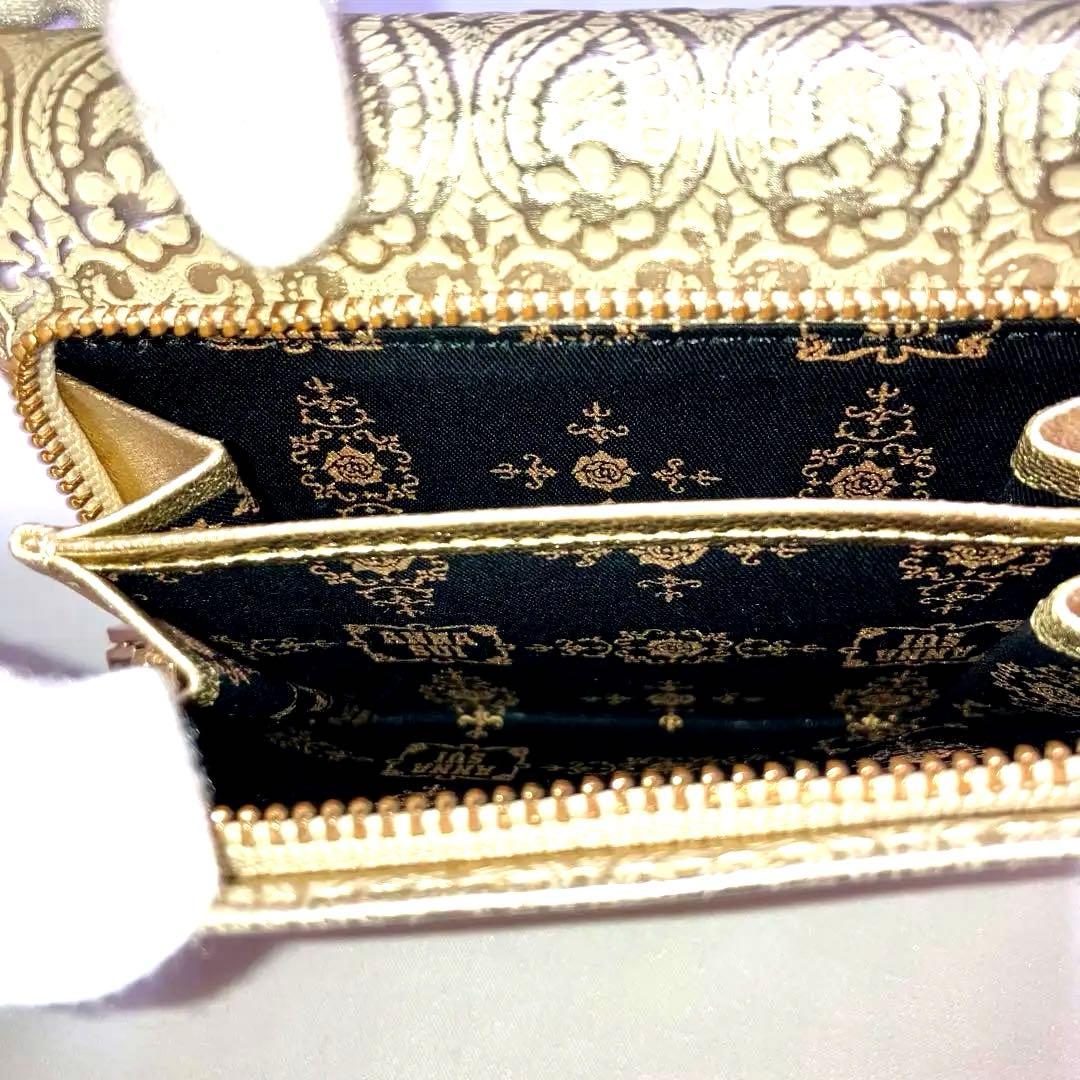 ANNA SUI 新品 未使用 アナスイ 三つ折り財布 ゴールド Ｌ字ファスナー