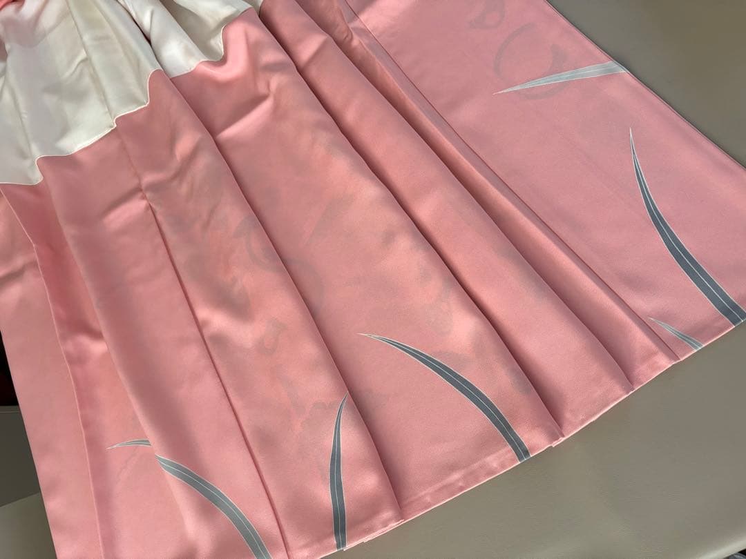 正絹 京友禅 金駒刺繍 千總 振袖 美しいピンク 美品