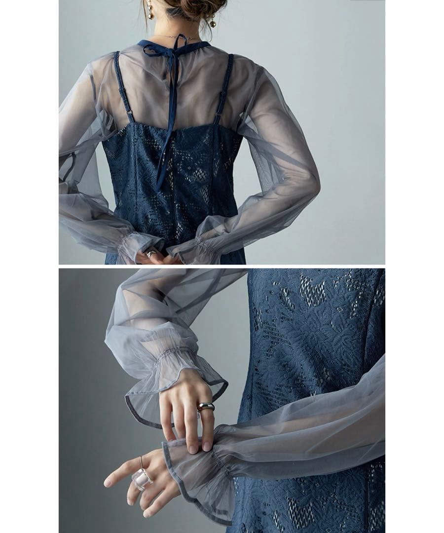 etoll. 3wayシフォンボレロ&レースキャミドレス