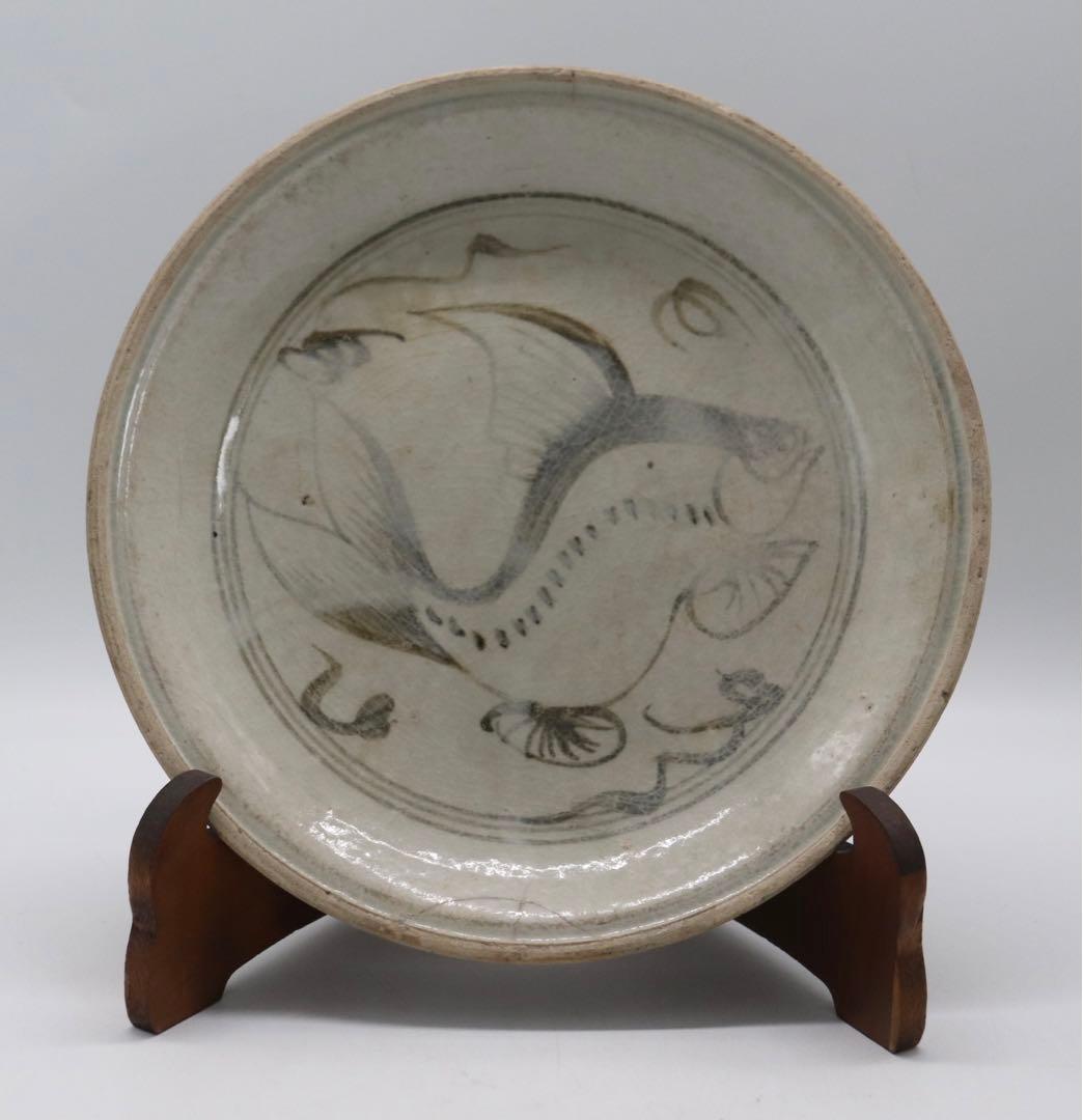 江戸　古伊万里　魚紋大皿　訳あり　送料込み1006