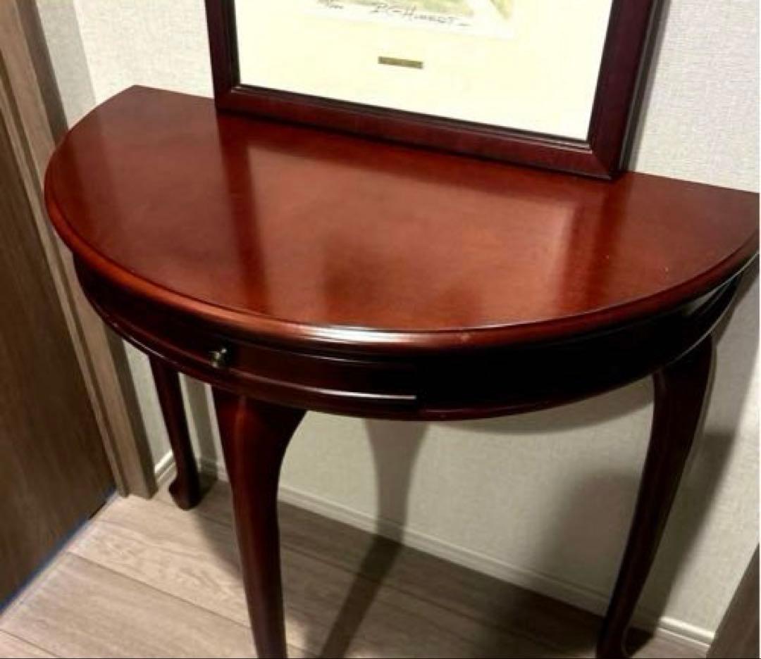☆高級家具☆木製ダークブラウン コンソールテーブル引き出し付