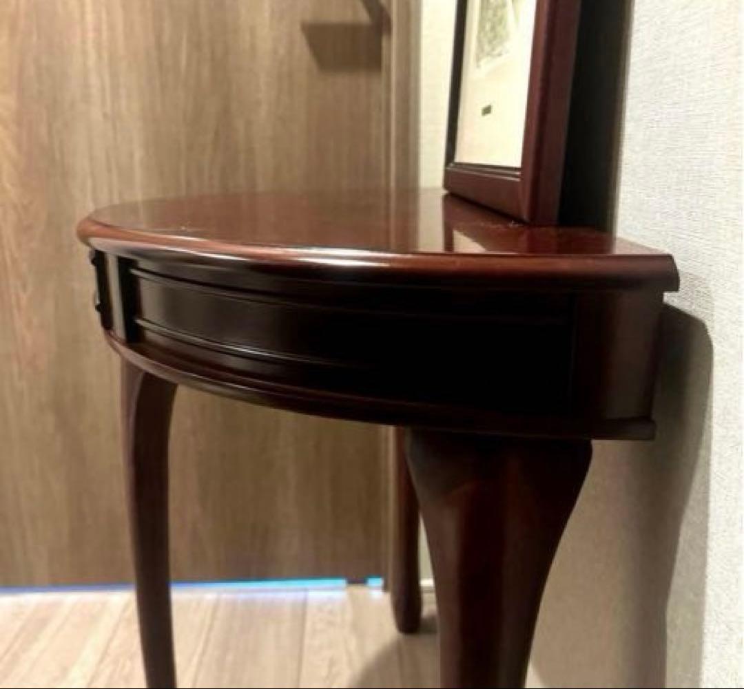 ☆高級家具☆木製ダークブラウン コンソールテーブル引き出し付