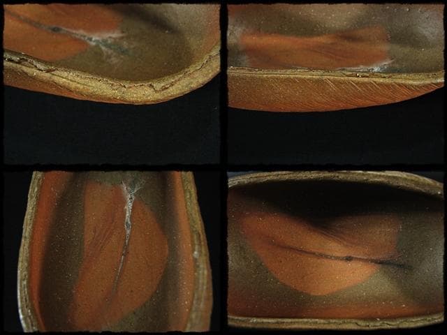 人気作家 小西 陶藏 六つ足 鉢 菓子鉢 茶道具 懐石 器物  d195